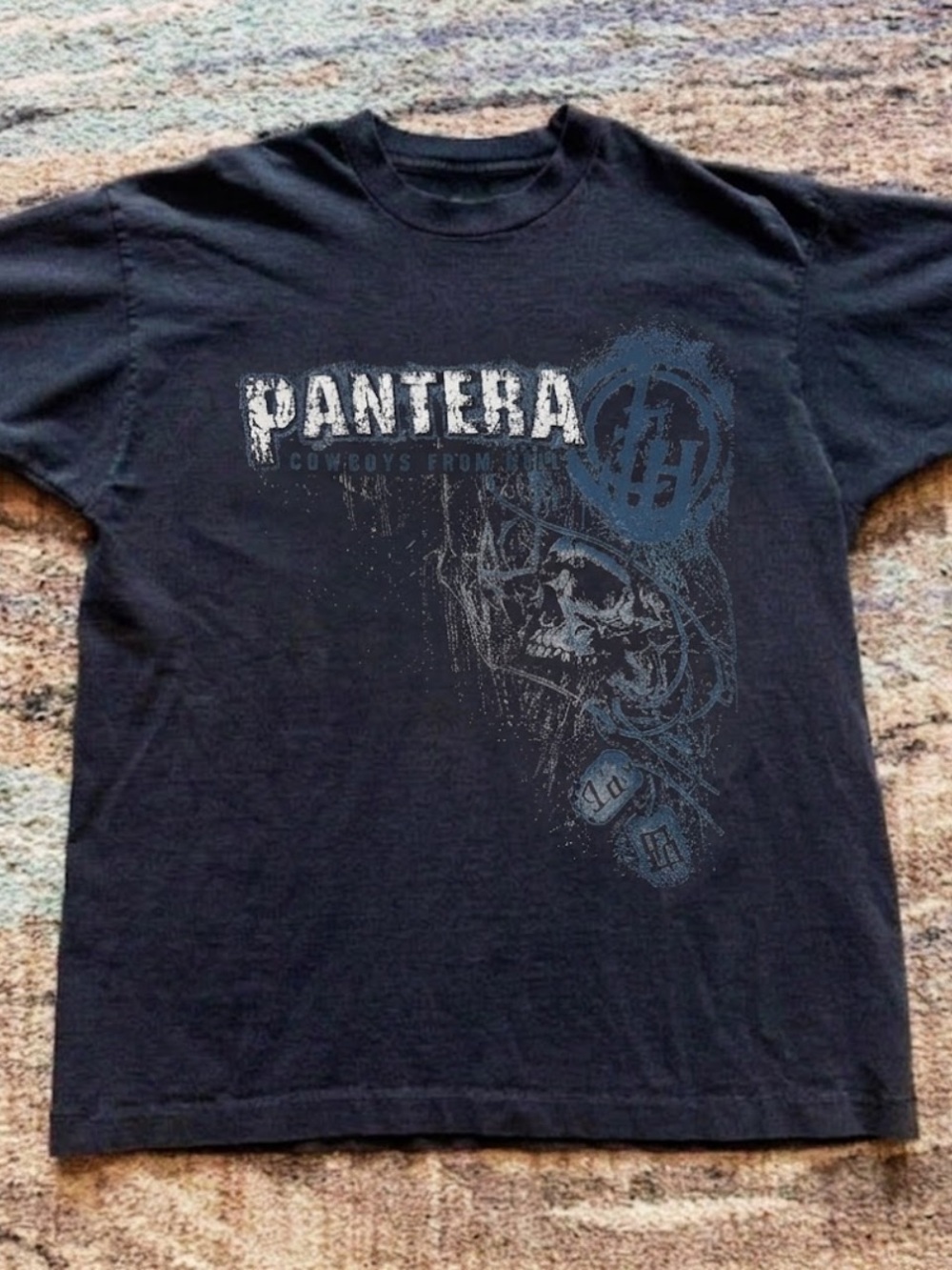 Gildan Black Pantera Graphic Tee with Blue Detail